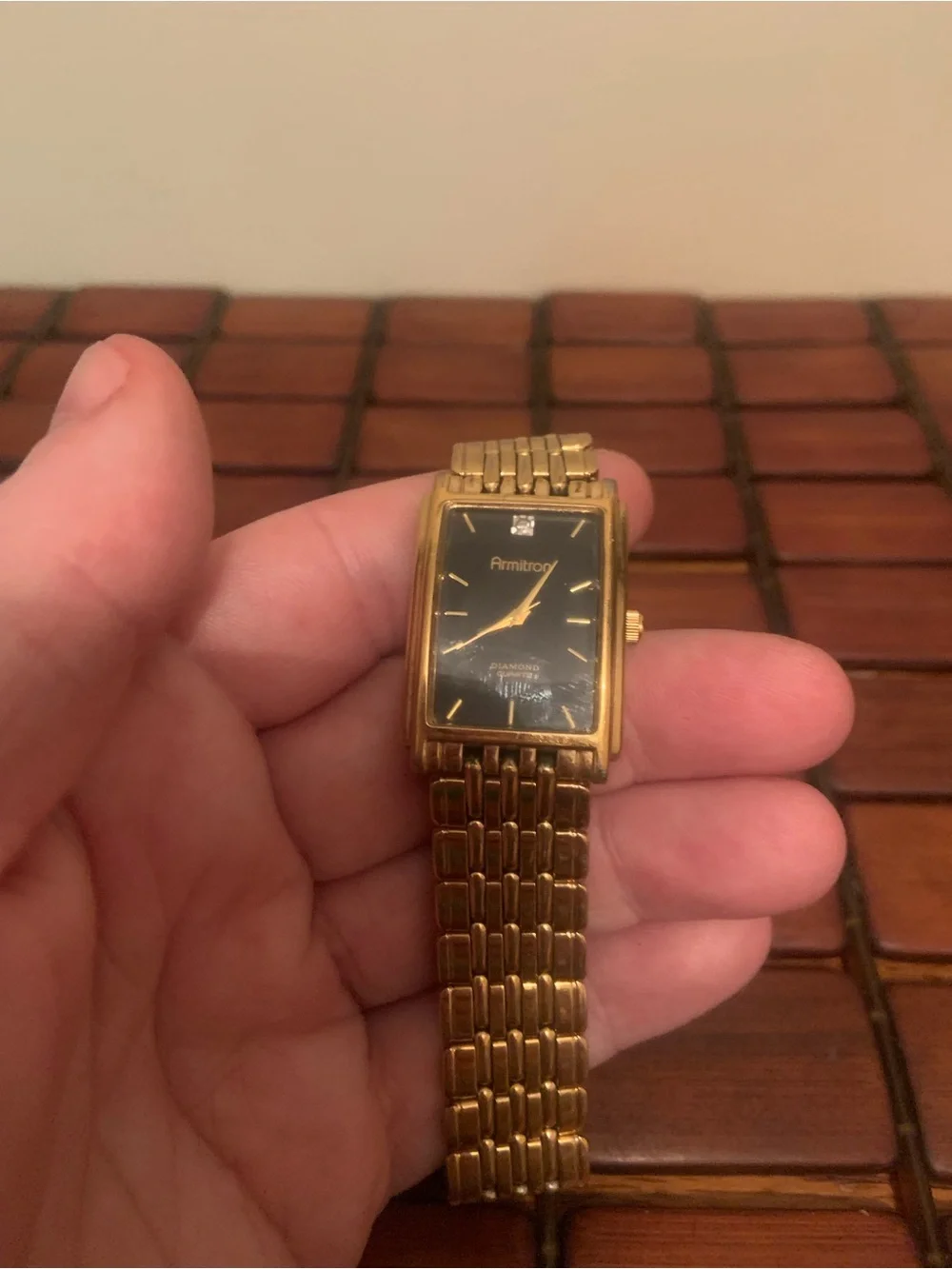 Armitron Gold-Tone Dress Watch with Black Dial
